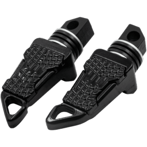 JUEGO DE POSAPIES DE ALUMINIO CON ALMOHADILLA NEGRA DE PLASTICO ANTIDESLIZANTE