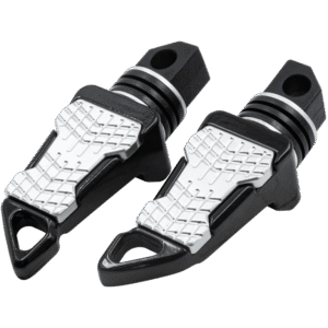 JUEGO DE POSAPIES DE ALUMINIO CON ALMOHADILLA PLATEADA DE PLASTICO ANTIDESLIZANTE