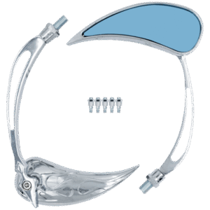 JUEGO DE ESPEJOS DE ALUMINIO COLOR CROMADO PARA MOTOCICLETA 4.3x11 CM CON ADAPTADORES