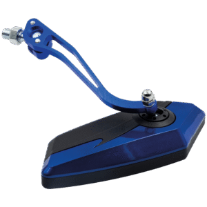 JUEGO DE ESPEJOS DE ALUMINIO NEGRO/AZUL PARA MOTOCICLETA 15X6 CM CON ADAPTADORES