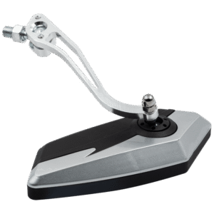 JUEGO DE ESPEJOS DE ALUMINIO NEGRO/PLATA PARA MOTOCICLETA 15X6 CM CON ADAPTADORES