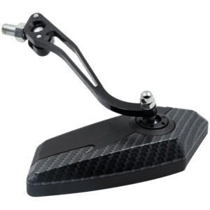 JUEGO DE ESPEJOS DE ALUMINIO NEGRO/FIBRA DE CARBONO PARA MOTOCICLETA 15X6 CM CON ADAPTADORES