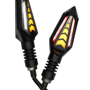 JUEGO LUZ DIRECCIONAL P/MOTO LUZ ROJA DIURNA Y C/SECUENCIA DE FLECHA, LUZ AZUL CARA OPUESTA, C.NEGRA