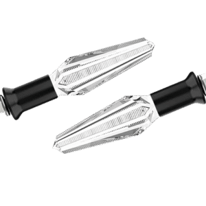 JUEGO DE LUZ DIRECCIONAL PARA MOTO CON LUZ BLANCA, 12 VOLTS, CARCASA TRANSPARENTE