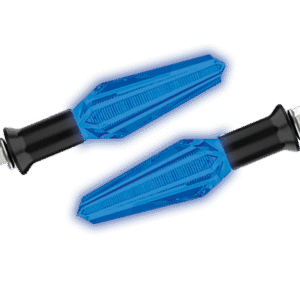 JUEGO DE LUZ DIRECCIONAL PARA MOTO CON LUZ AZUL, 12 VOLTS, CARCASA TRANSPARENTE