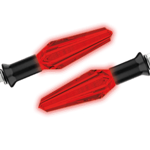 JUEGO DE LUZ DIRECCIONAL PARA MOTO CON LUZ ROJA, 12 VOLTS, CARCASA TRANSPARENTE