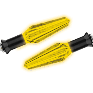 JUEGO DE LUZ DIRECCIONAL PARA MOTO CON LUZ AMBAR, 12 VOLTS, CARCASA TRANSPARENTE