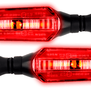 JUEGO DE LUZ DIRECCIONAL PARA MOTO CON LUZ ROJA, 12 VOLTS, CARCASA NEGRA
