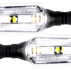 JUEGO DE LUZ DIRECCIONAL PARA MOTO CON LUZ BLANCA, 12 VOLTS, CARCASA NEGRA