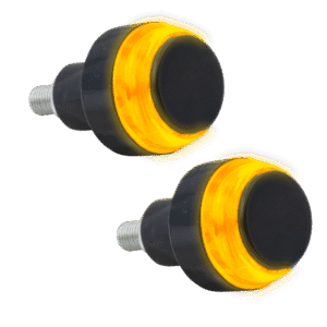 JUEGO LUZ DIRECCIONAL MANUBRIO TIPO CONTRAPESO, CON LUZ LED AMARILLA-BLANCA,12 VOLTS, CARCASA NEGRA