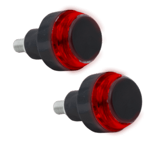 JUEGO LUZ DIRECCIONAL MANUBRIO TIPO CONTRAPESO, CON LUZ LED ROJA-BLANCA 12 VOLTS, CARCASA NEGRA