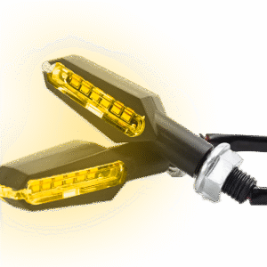JUEGO DE LUZ DIRECCIONAL PARA MOTO CON LUZ AMBAR, 12 VOLTS, CARCASA NEGRA