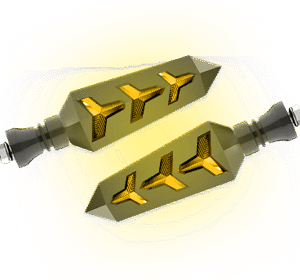 JUEGO DE LUZ DIRECCIONAL PARA MOTO LUZ AMBAR C/SECUENCIA LUZ AMBAR DIURNA 12 VOLTS CARCASA NEGRA