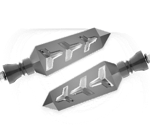 JUEGO DE LUZ DIRECCIONAL PARA MOTO LUZ AMBAR C/SECUENCIA, LUZ BLANCA DIURNA, 12 VOLTS CARCASA NEGRA