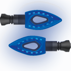 JUEGO DE LUZ DIRECCIONAL PARA MOTO CON LUZ AZUL, 12 VOLTS, CARCASA NEGRA