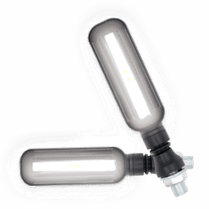 JUEGO DE LUZ DIRECCIONAL PARA MOTO LUZ AMBAR C/SECUENCIA, LUZ BLANCA DIURNA, 12 VOLTS, CARCASA NEGRA