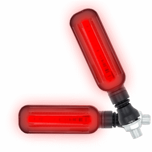 JUEGO DE LUZ DIRECCIONAL PARA MOTO LUZ AMBAR C/SECUENCIA, LUZ ROJA DIURNA, 12 VOLTS, CARCASA NEGRA
