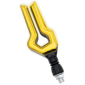 JUEGO DE LUZ DIRECCIONAL PARA MOTO LUZ AMBAR C/SECUENCIA, 12 VOLTS, CARCASA NEGRA