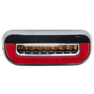 FARO TRASERO LED, C/LUZ STOP Y DIURNA COLOR ROJO, LUZ DIRECCIONAL COLOR AMBAR, C/SOPORTE, 12V