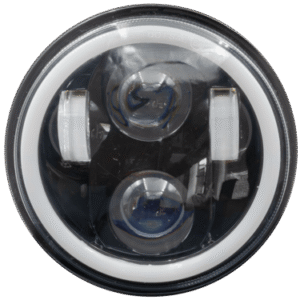 FARO REDONDO DE LED PARA MOTOCICLETA, MEDIDA 5.75'', LENTE OPTICO, ARO DE LUZ DIURNA, 12V