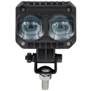 FARO PARA MOTOCICLETA, DOBLE LENTE OPTICO, LUZ ALTA BLANCA / BAJA AMBAR, 12V