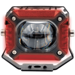 JUEGO DE FAROS PARA MOTOCICLETA, LUZ ALTA BLANCA / BAJA AMBAR, ARO DE LUZ ROJO 12V