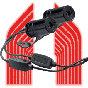 LUCES PROYECTORAS LED PARA MOTOCICLETA, IMAGEN DE LINEAS COLOR ROJO