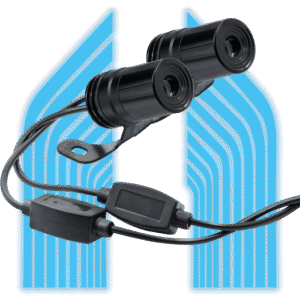 LUCES PROYECTORAS LED PARA MOTOCICLETA, IMAGEN DE LINEAS COLOR AZUL