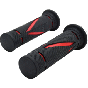 JUEGO DE PUÑOS COLOR NEGRO CON ROJO, CON TUBO MOVIL 7/8'', CERRADO 121 MM