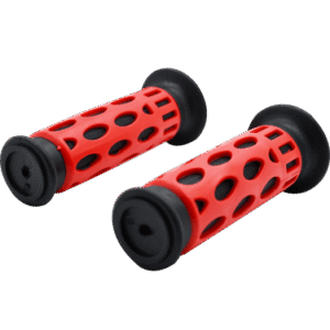 JUEGO DE PUÑOS COLOR NEGRO CON ROJO, CON TUBO MOVIL 7/8'', CERRADO 120 MM