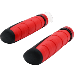 JUEGO DE PUÑOS COLOR NEGRO CON ROJO, CON TUBO MOVIL 7/8'', CERRADO 128 MM