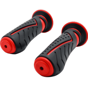 JUEGO DE PUÑOS COLOR NEGRO CON ROJO, CON TUBO MOVIL 7/8'', CERRADO 121 MM