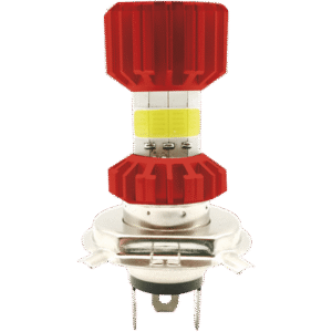 FOCO LED H4 PARA MOTOCICLETA, 8 LADOS, 12-80 VOLTS, 32 WATTS, LUZ ALTA/BAJA, 6500K, COLOR ROJO