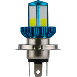 FOCO LED H4 PARA MOTOCICLETA, 4 LADOS, 12 VOLTS, 32 WATTS, LUZ ALTA/BAJA, 2000LM COLOR AZUL