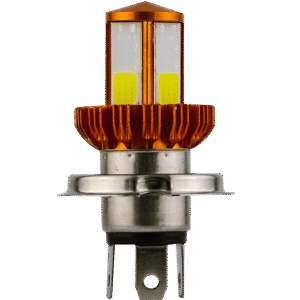 FOCO LED H4 PARA MOTOCICLETA, 4 LADOS, 12 VOLTS, 32 WATTS, LUZ ALTA/BAJA, 2000LM COLOR DORADO