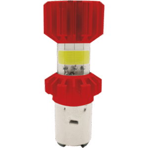 FOCO LED BA20D PARA MOTOCICLETA, 8 LADOS, 12-80 VOLTS, 32 WATTS, LUZ ALTA/BAJA, 6500K, COLOR ROJO