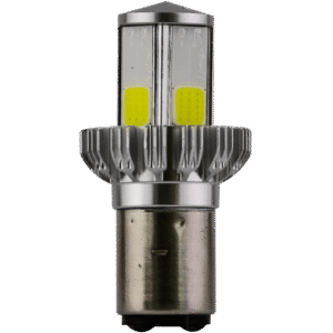 FOCO LED BA20D PARA MOTOCICLETA, 4 LADOS, 12 VOLTS, 32 WATTS, LUZ ALTA/BAJA, 2000LM COLOR PLATEADO