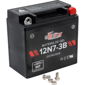 BATERIA GEL AGM 12N7-3B (-/+) 13.4 cm LARGO / 14.4 cm ANCHO / 7.5 cm ALTURA